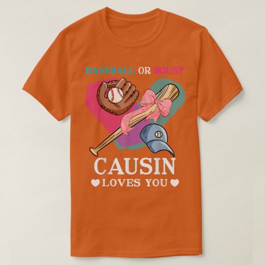 Lieben des Baseball-oder Bows-Cousins Sie Geschlec T-Shirt (Design vorne)