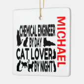 Lieben des Chemieingenieurs Cats CUSTOM Keramikornament (Links)
