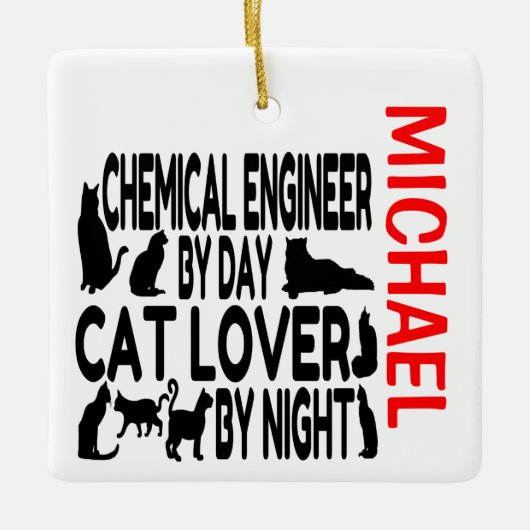 Lieben des Chemieingenieurs Cats CUSTOM Keramikornament (Vorderseite)