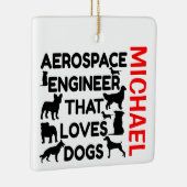 Lieben des Flugzeugingenieurs Hunde CUSTOM Keramikornament (Rechts)