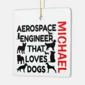 Lieben des Flugzeugingenieurs Hunde CUSTOM Keramikornament (Links)