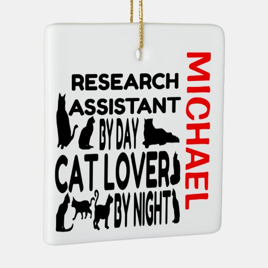 Lieben des Forschungsassistenten Cats CUSTOM Keramikornament (Rechts)