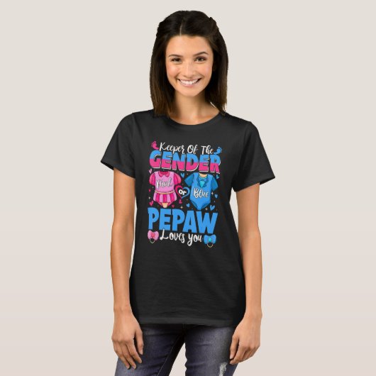 Lieben des Geschlechts Pepaw Pink oder Blue Baby T-Shirt (Vorne ganz)