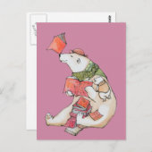 Lieben des Polarbären lesen Postkarte (Vorne/Hinten)