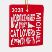 Lieben des Roboters Cats CUSTOM Keramikornament (Rechts)
