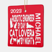 Lieben des Roboters Cats CUSTOM Keramikornament (Links)