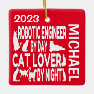 Lieben des Roboters Cats CUSTOM Keramikornament