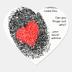 Lieben, die Sie Herz Form Fingerabdruck Sticker