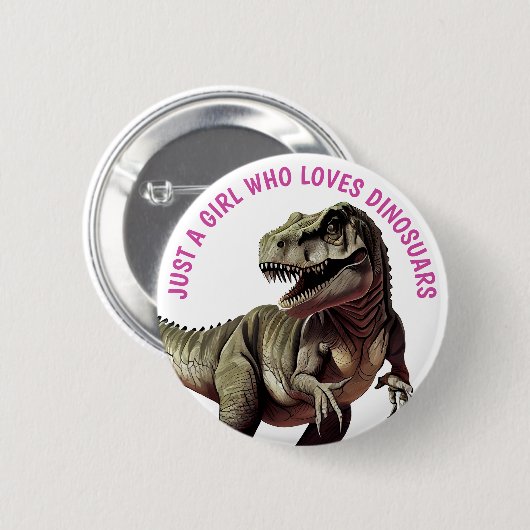 Lieben Dinosaurier GIRL Button (Vorne & Hinten)
