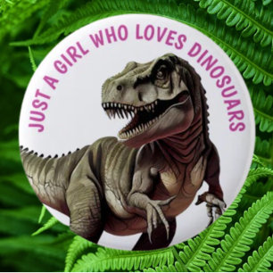 Lieben Dinosaurier GIRL Button
