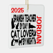 Lieben für Spanischlehrer Cats CUSTOM Keramikornament (Rechts)