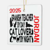 Lieben für Spanischlehrer Cats CUSTOM Keramikornament (Links)