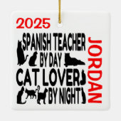 Lieben für Spanischlehrer Cats CUSTOM Keramikornament (Rückseite)
