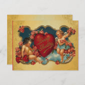 Lieben Gruß Vintages Cupid Valentin Feiertagspostkarte (Vorne/Hinten)