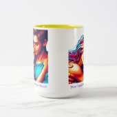 Lieben Heartbeat Zweifarbige Tasse (Mittel)