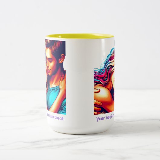 Lieben Heartbeat Zweifarbige Tasse (Mittel)