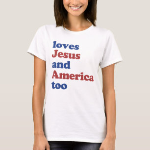Lieben Jesus und Amerika zu 4. Juli Sommer T-Shirt