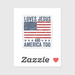Lieben Jesus und Amerika zu Gott Christlichen 4. Aufkleber