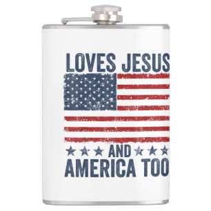 Lieben Jesus und Amerika zu Gott Christlichen 4. Flachmann
