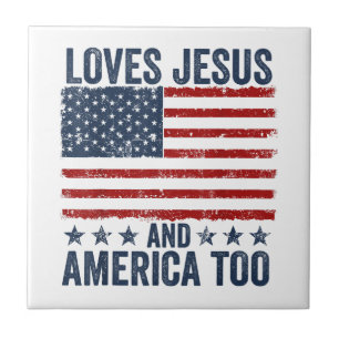 Lieben Jesus und Amerika zu Gott Christlichen 4. Fliese