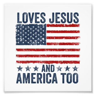 Lieben Jesus und Amerika zu Gott Christlichen 4. Fotodruck