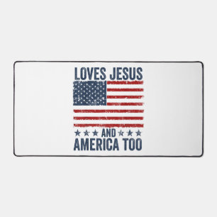 Lieben Jesus und Amerika zu Gott Christlichen 4. Schreibtischunterlage
