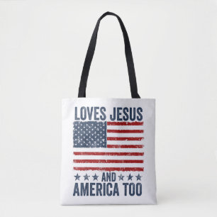 Lieben Jesus und Amerika zu Gott Christlichen 4. Tasche