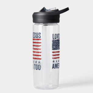 Lieben Jesus und Amerika zu Gott Christlichen 4. Trinkflasche