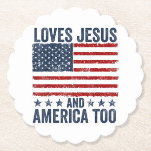 Lieben Jesus und Amerika zu Gott Christlichen 4. Untersetzer
