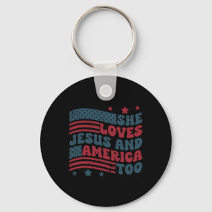 Lieben Jesus und Amerika zu Patriotisch Christlich Schlüsselanhänger