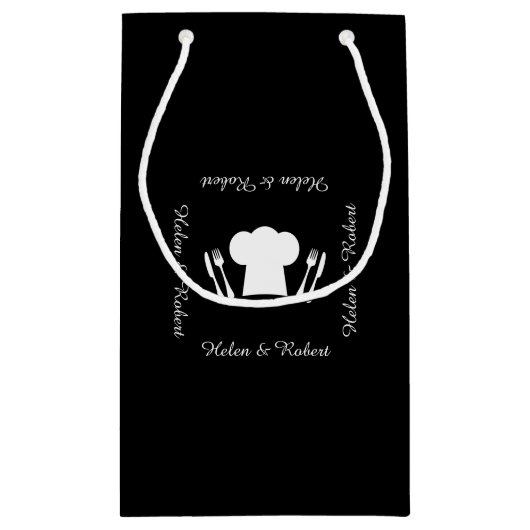 Lieben, Küche oder Restaurant zu kochen Kleine Geschenktüte (Rückseite)