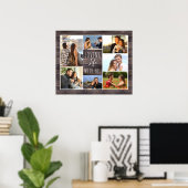 Lieben Leben mit Dir 7 Foto-Collage | Rustikales H Poster (Heimbüro)