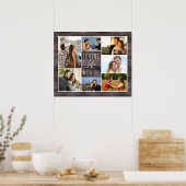 Lieben Leben mit Dir 7 Foto-Collage | Rustikales H Poster (Küche)