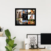 Lieben Leben mit Dir 7 Foto-Collage | Schwarz Poster (Heimbüro)