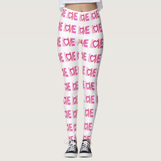 Lieben mit rosa Motiven Leggings (Vorderseite)