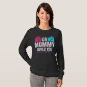 Lieben mit rosa oder blauer Mami Sie Geschlecht ze T-Shirt (Vorne ganz)