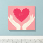 Lieben Rotes Herz Leinwanddruck (Insitu (Holzboden))