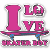 Lieben Skater Skateboard 4" Kiss Cut Vinyl Sticker (Vorderseite)