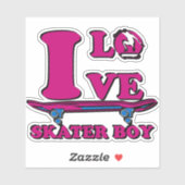 Lieben Skater Skateboard 4" Kiss Cut Vinyl Sticker (Blatt)