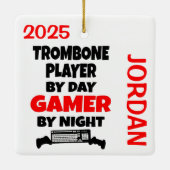 Lieben von Trombone-Spielen Keramikornament (Rückseite)