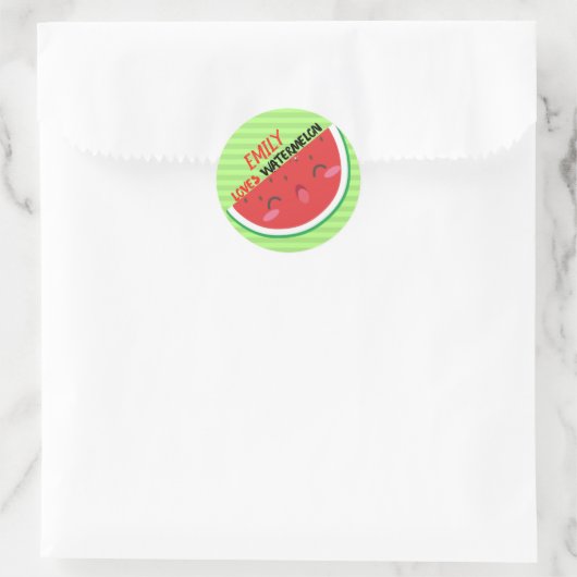Lieben Watermelon, Wassermelone Name Sticker (Tasche)