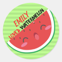 Lieben Watermelon, Wassermelone Name Sticker