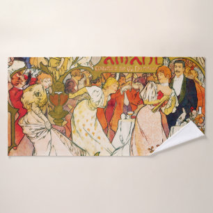 Liebende, Alphonse Mucha Badehandtuch