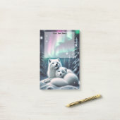 Liebende arktische Füchse Nordlichter Schneefresse Post-it Klebezettel (Auf Schreibtisch)