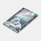 Liebende arktische Füchse Nordlichter Schneefresse Post-it Klebezettel (angewinkelt)