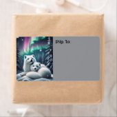 Liebende arktische Füchse Nordlichtschneewald (Insitu)