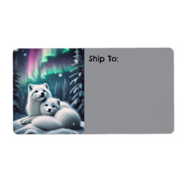 Liebende arktische Füchse Nordlichtschneewald