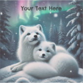 Liebende arktische Füchse Nordlichtschneewald Aufkleber (Vorderseite)