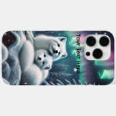 Liebende arktische Füchse Nordlichtschneewald Case-Mate iPhone Hülle (Rückseite (Horizontal))