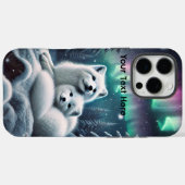 Liebende arktische Füchse Nordlichtschneewald Case-Mate iPhone Hülle (Rückseite (Horizontal))